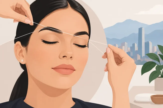 Diseño de cejas con hilo Bogotá con precisión